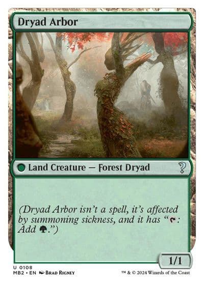 Dryad Arbor White Border Mystery Booster 2 Magic card