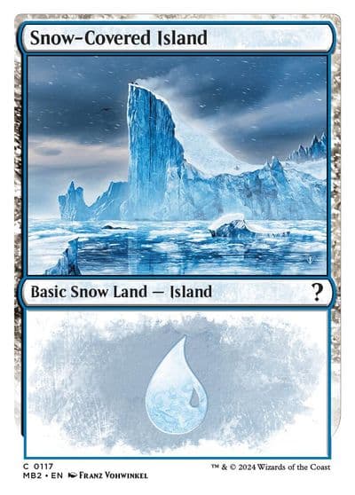 Snow Covered Island White Border Mystery Booster 2 Magic card