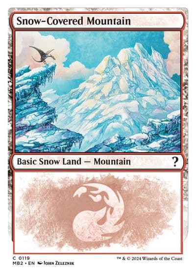 Snow Covered Mountain White Border Mystery Booster 2 Magic card