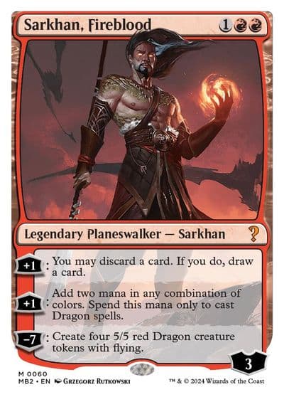 Sarkhan Fireblood White Border Mystery Booster 2 Magic card