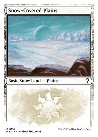 Snow Covered Plains White Border Mystery Booster 2 Magic card