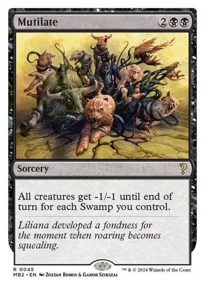 Mutilate White Border Mystery Booster 2 Magic card