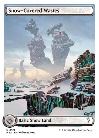 Snow Covered Wastes White Border Mystery Booster 2 Magic card