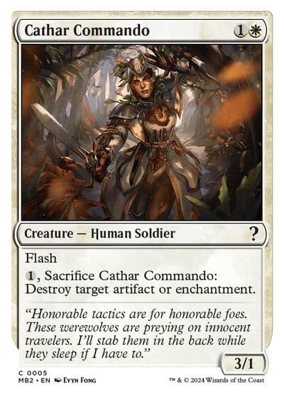 Cathar Commando White Border Mystery Booster 2 Magic card