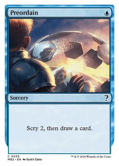 Preordain White Border Mystery Booster 2 Magic card