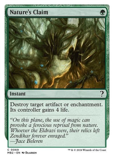 Natures Claim White Border Mystery Booster 2 Magic card