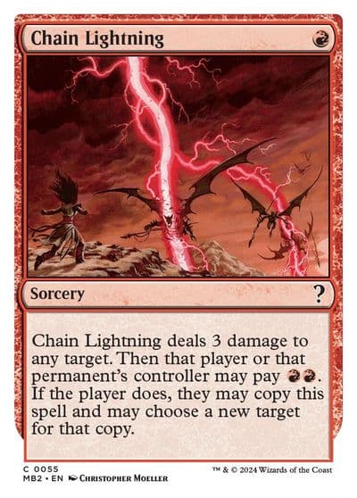Chain Lightning White Border Mystery Booster 2 Magic card