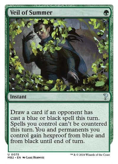 Veil of Summer White Border Mystery Booster 2 Magic card