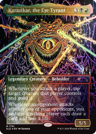 Karazikar the Eye Tyrant Rainbow Foil Secret Lair Drop Series Magic card