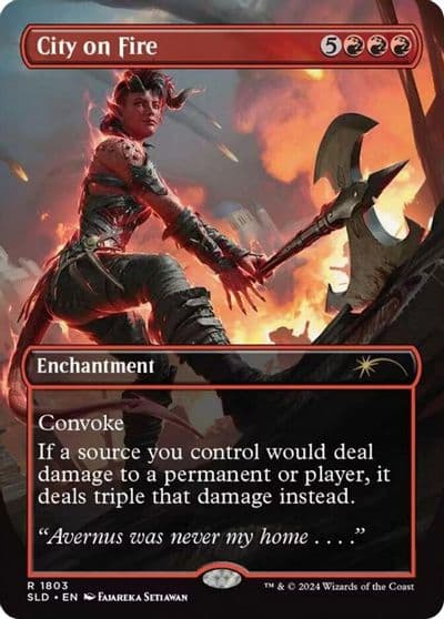 City on Fire Secret Lair Drop Series Magic card
