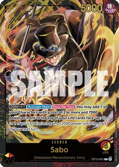 Sabo Premium Card Collection Leader Collection One Piece Promotion Cards One Piece card