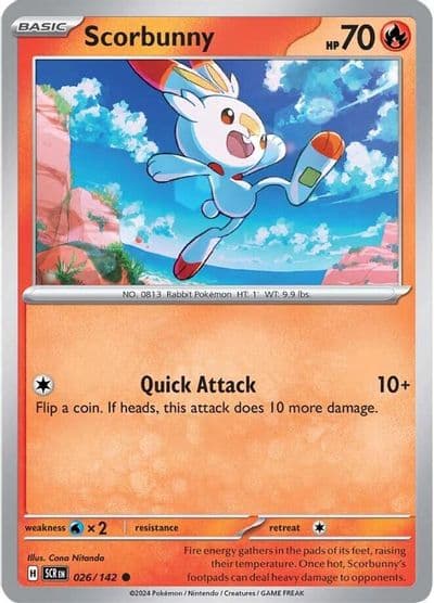 Scorbunny SV07: Stellar Crown Pokemon card