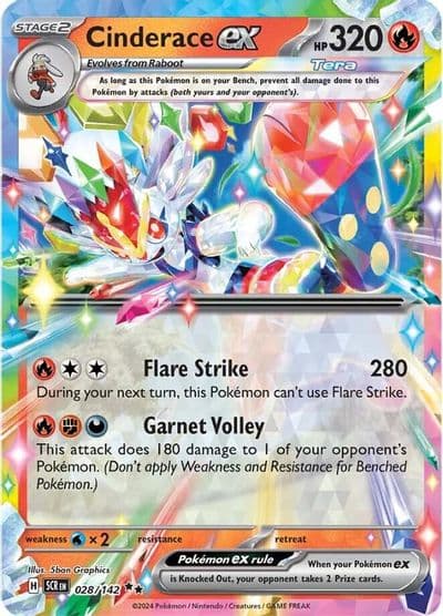 Cinderace ex SV07: Stellar Crown Pokemon card