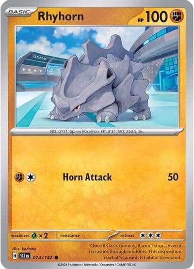 Rhyhorn SV07: Stellar Crown Pokemon card