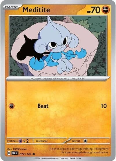 Meditite SV07: Stellar Crown Pokemon card