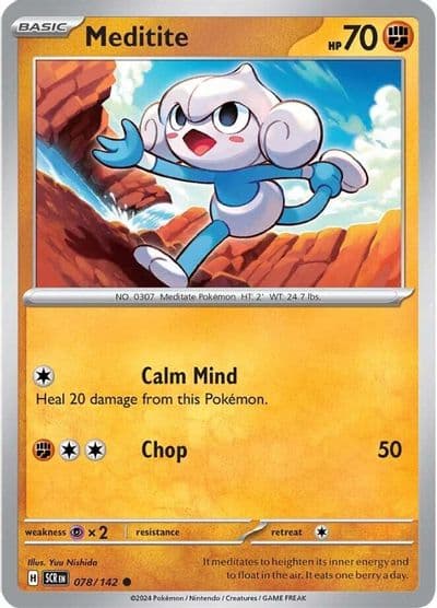 Meditite SV07: Stellar Crown Pokemon card