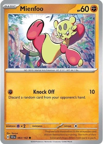 Mienfoo SV07: Stellar Crown Pokemon card