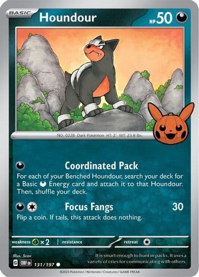 Houndour Trick or Trade BOOster Bundle 2024 Pokemon card