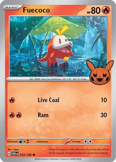 Fuecoco Trick or Trade BOOster Bundle 2024 Pokemon card