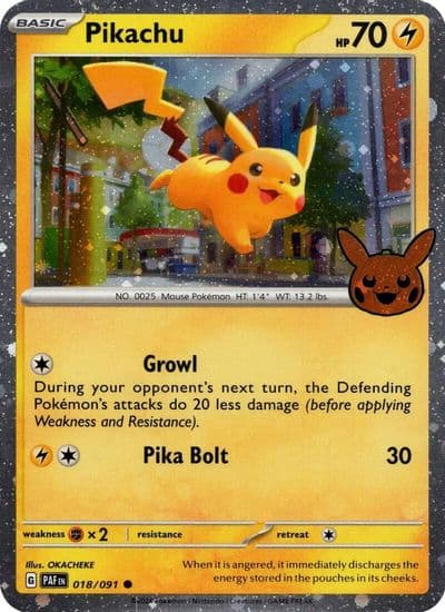 Pikachu (Cosmos Holo) Trick or Trade BOOster Bundle 2024 Pokemon card