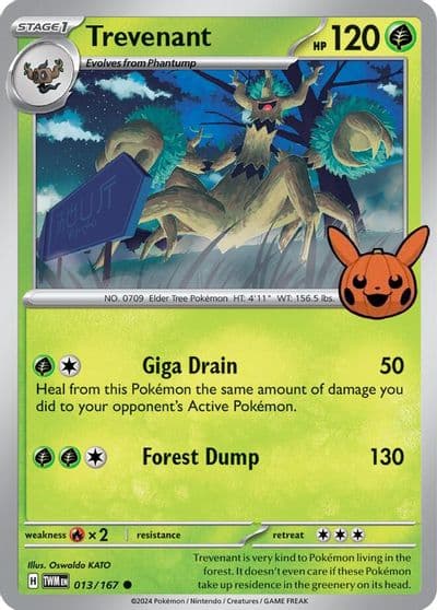 Trevenant Trick or Trade BOOster Bundle 2024 Pokemon card