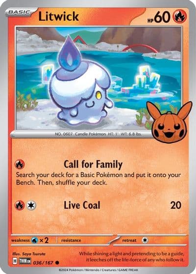 Litwick Trick or Trade BOOster Bundle 2024 Pokemon card