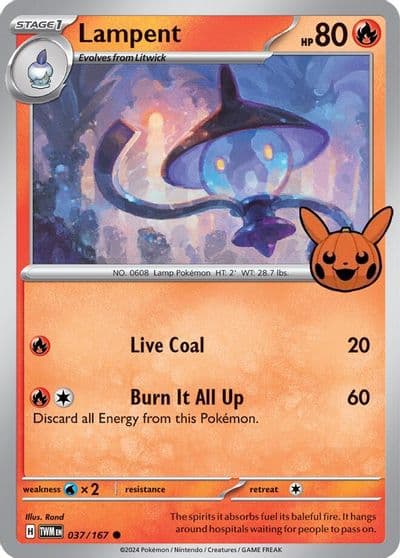 Lampent Trick or Trade BOOster Bundle 2024 Pokemon card