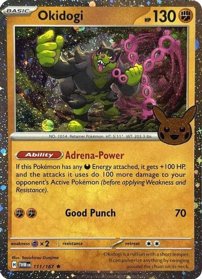 Okidogi (Cosmos Holo) Trick or Trade BOOster Bundle 2024 Pokemon card