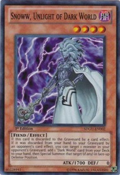 Snoww Unlight of Dark World Structure Deck: Gates of the Underworld Yu-Gi-Oh! card