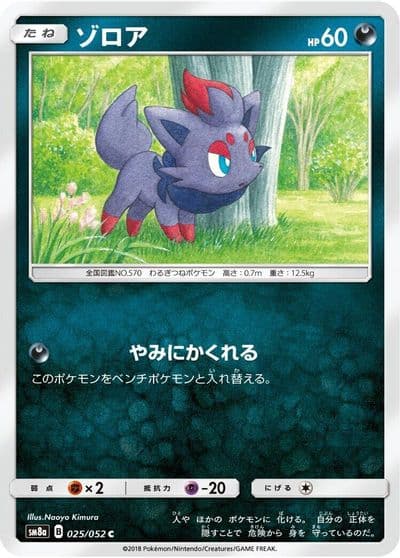 Zorua SM8a: Dark Order Pokemon card