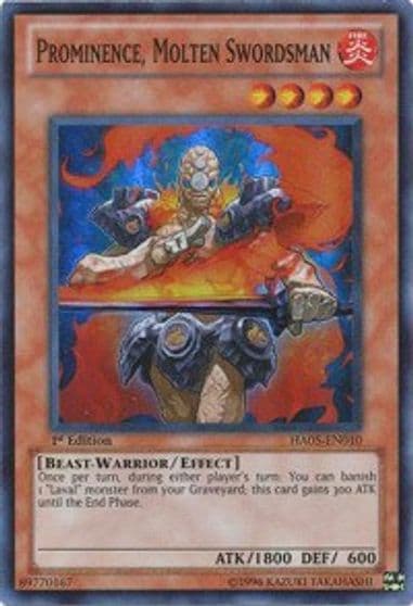 Prominence Molten Swordsman Hidden Arsenal 5: Steelswarm Invasion Yu-Gi-Oh! card
