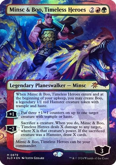 Minsc and Boo Timeless Heroes Rainbow Foil Secret Lair Drop Series Magic card