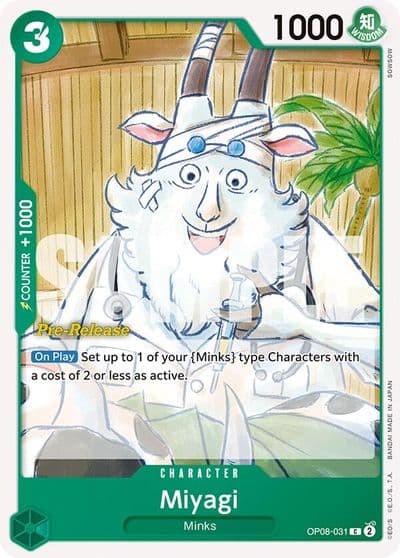 Miyagi Two Legends Pre-Release Cards One Piece card