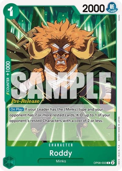 Roddy Two Legends Pre-Release Cards One Piece card