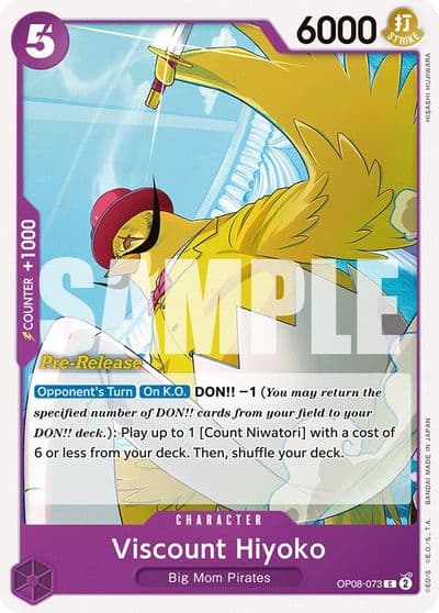 Viscount Hiyoko Two Legends Pre-Release Cards One Piece card