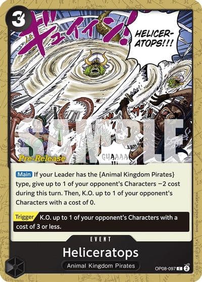 Heliceratops Two Legends Pre-Release Cards One Piece card