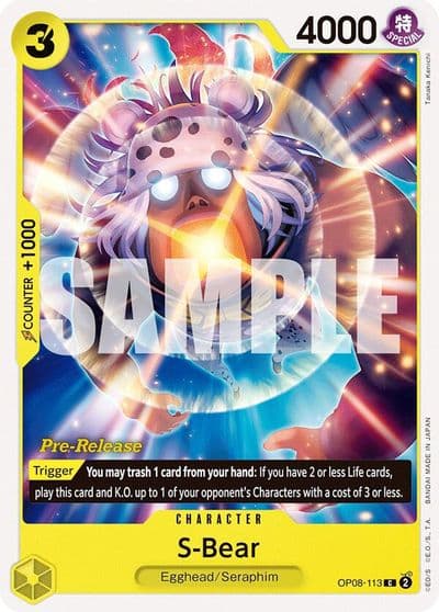 S Bear Two Legends Pre-Release Cards One Piece card