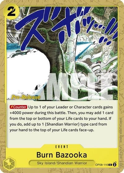Burn Bazooka Two Legends Pre-Release Cards One Piece card