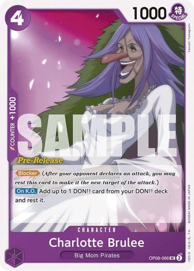 Charlotte Brulee Two Legends Pre-Release Cards One Piece card
