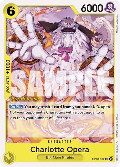 Charlotte Opera Two Legends Pre-Release Cards One Piece card