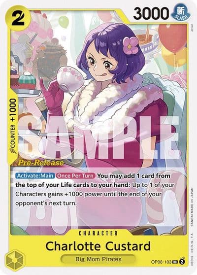 Charlotte Custard Two Legends Pre-Release Cards One Piece card