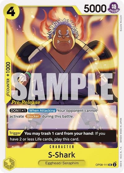 S Shark Two Legends Pre-Release Cards One Piece card
