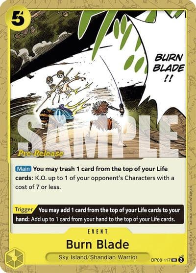 Burn Blade Two Legends Pre-Release Cards One Piece card