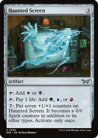 Haunted Screen Duskmourn: House of Horror Magic card