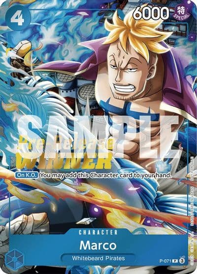 Marco Two Legends Pre Release Winner One Piece Promotion Cards One Piece card