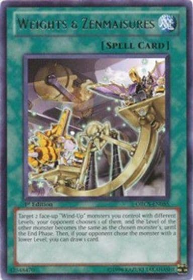 Weights and Zenmaisures Order of Chaos Yu-Gi-Oh! card