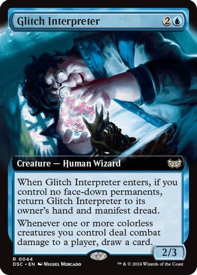 Glitch Interpreter Extended Art Commander: Duskmourn: House of Horror Magic card