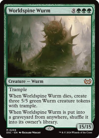 Worldspine Wurm Commander: Duskmourn: House of Horror Magic card