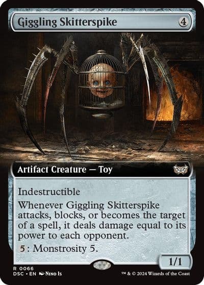 Giggling Skitterspike Extended Art Commander: Duskmourn: House of Horror Magic card