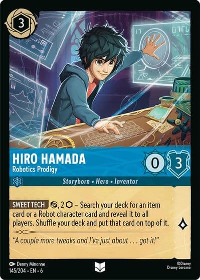 Hiro Hamada Robotics Prodigy Azurite Sea Lorcana card
